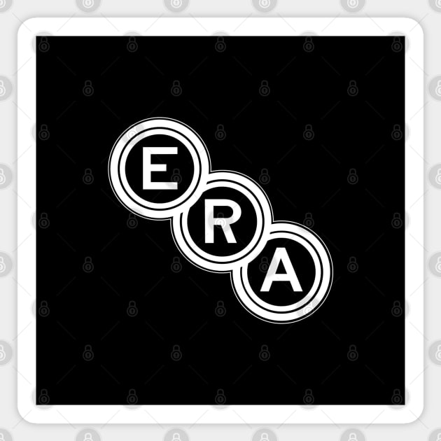 ERA (English Racing Automobiles) emblem (1933-1954) - white print - small emblem version Sticker by retropetrol